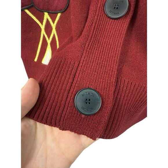 Mo & Co Mickey Mouse Varsity Heavyweight Cardigan Sweater Size XL? - Picture 4 of 11